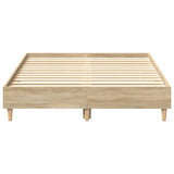 Bed Frame No Mattress Sonoma Oak 135x190 cm Engineered Wood - 45-Degree Angle