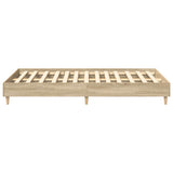 Bed Frame No Mattress Sonoma Oak 135x190 cm Engineered Wood - Rear View