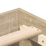 Bed Frame No Mattress Sonoma Oak 135x190 cm Engineered Wood - Low Angle