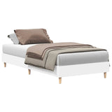 Bed Frame No Mattress White 90x190 cm Engineered Wood - Front View