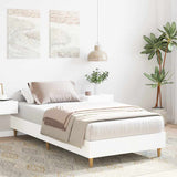 Bed Frame No Mattress White 90x190 cm Engineered Wood - Side View
