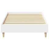 Bed Frame No Mattress White 90x190 cm Engineered Wood - Top-Down View
