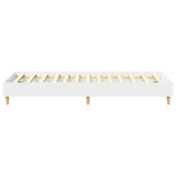Bed Frame No Mattress White 90x190 cm Engineered Wood - 45-Degree Angle