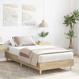 Bed Frame No Mattress Sonoma Oak 90x190 cm Engineered Wood - Side View