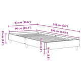 Bed Frame No Mattress Sonoma Oak 90x190 cm Engineered Wood - Extra Image