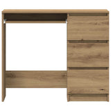 Desk Artisan Oak 90x45x76 cm Engineered Wood - Rear View