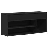 Shoe Bench Black 102x30.5x45 cm Engineered Wood - Front View