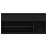 Shoe Bench Black 102x30.5x45 cm Engineered Wood - Top-Down View