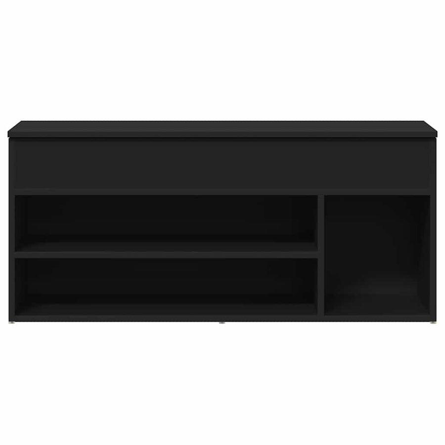 Shoe Bench Black 102x30.5x45 cm Engineered Wood