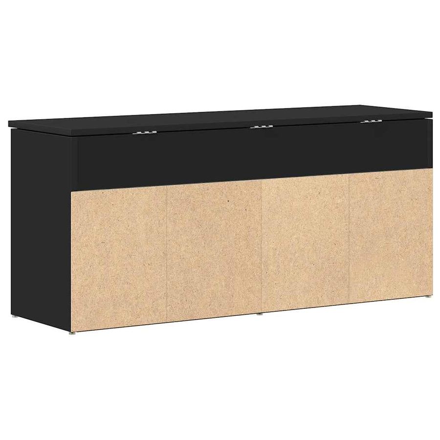 Shoe Bench Black 102x30.5x45 cm Engineered Wood