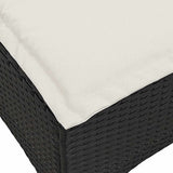 3 Piece Garden Sofa Set with Cushions L-shaped Black Poly Rattan