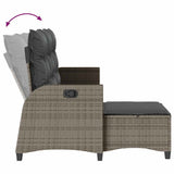 3 Piece Garden Sofa Set with Cushions L-shaped Grey Poly Rattan - Close-Up Angle