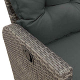 3 Piece Garden Sofa Set with Cushions L-shaped Grey Poly Rattan - Extra Image