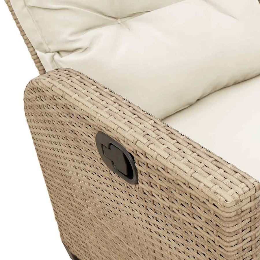 3 Piece Garden Sofa Set with Cushions L-shaped Beige