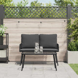 Garden Dining Set with Cushion 2 pcs Black Poly Rattan - Top-Down View