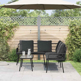 Garden Sofa Set 2 pcs Black Poly Rattan - Top-Down View