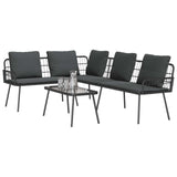 Garden Sofa Set 2 pcs Black Poly Rattan - Side View