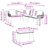 Garden Sofa Set 2 pcs Black Poly Rattan