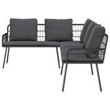 Garden Sofa Set 2 pcs Black Poly Rattan - Close-Up Angle