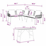 Garden Sofa Set 2 pcs Black Poly Rattan - Extra Image