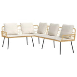 Garden Sofa Set 2 pcs Natural Poly Rattan - Rear View
