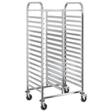 Tray Trolley with 32 GN Containers 75x55x162.5 cm Stainless Steel - Front View