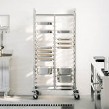 Tray Trolley with 32 GN Containers 75x55x162.5 cm Stainless Steel - Side View