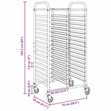 Tray Trolley with 32 GN Containers 75x55x162.5 cm Stainless Steel - Extra Image