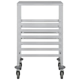 Tray Trolley with 6 GN Containers 39x55x87 cm Stainless Steel - Rear View