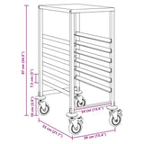 Tray Trolley with 6 GN Containers 39x55x87 cm Stainless Steel - Extra Image