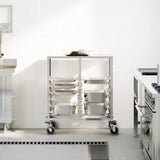Tray Trolley with 12 GN Containers 75x55x87 cm Stainless Steel - Side View