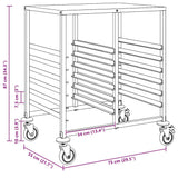 Tray Trolley with 12 GN Containers 75x55x87 cm Stainless Steel - Extra Image