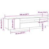 TV Cabinet Black 160 x 35 x 40 cm Engineered Wood