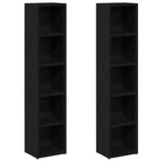 CD Cabinets 2 pcs Black Oak 21x16x93.5 cm Engineered Wood