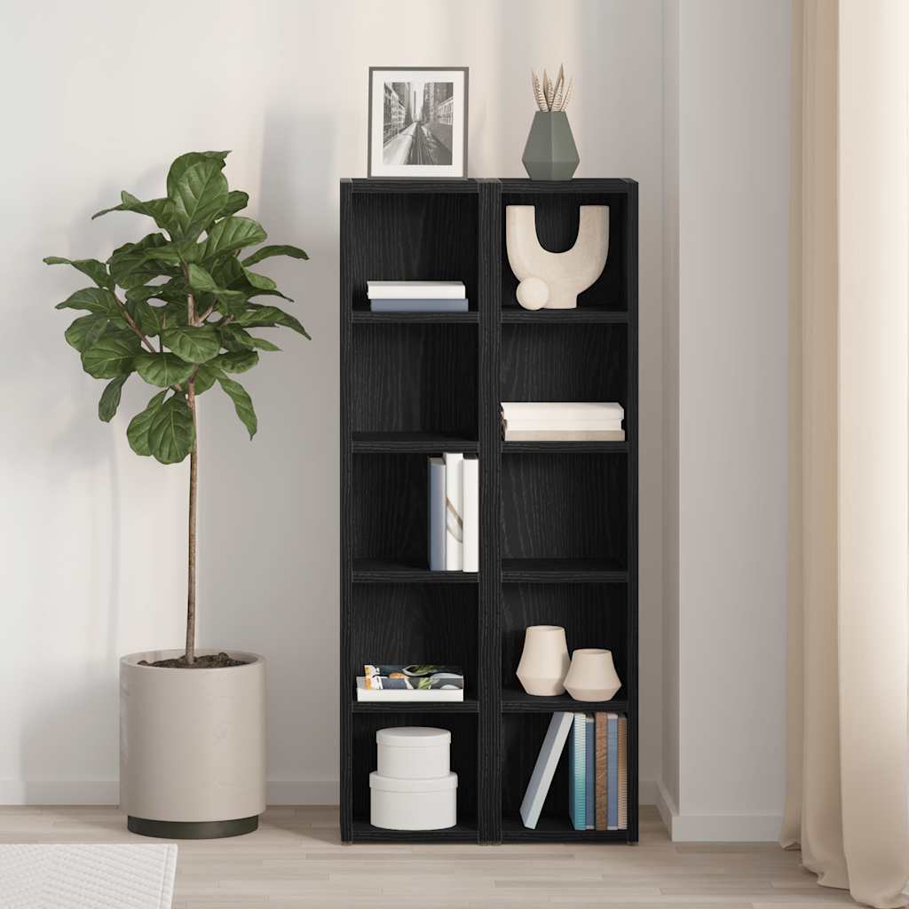 CD Cabinets 2 pcs Black Oak 21x16x93.5 cm Engineered Wood
