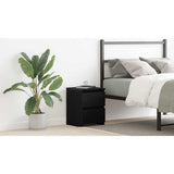 Bedside Cabinet Black Oak 30 x 30 x 40 cm Engineered Wood