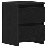 Bedside Cabinet Black oak 30 x 30 x 40 cm Engineered wood - Front View