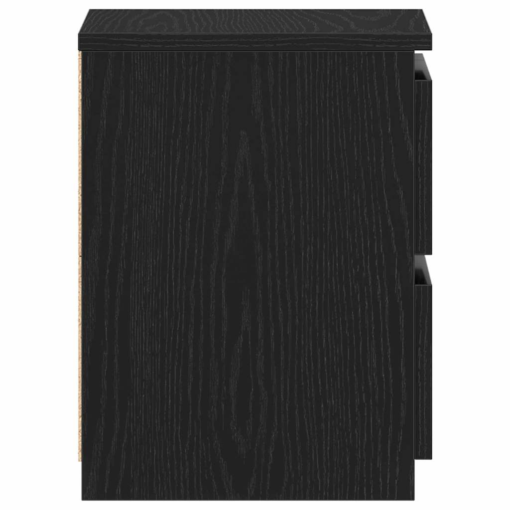 Bedside Cabinet Black oak 30 x 30 x 40 cm Engineered wood