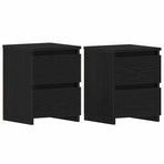 Bedside Cabinet 2 pcs Black Oak 30 x 30 x 40 cm Engineered Wood