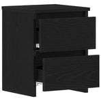 Bedside Cabinet 2 pcs Black Oak 30 x 30 x 40 cm Engineered Wood