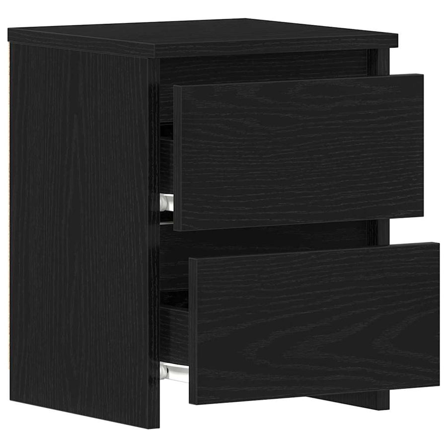 Bedside Cabinet 2 pcs Black Oak 30 x 30 x 40 cm Engineered Wood
