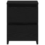 Bedside Cabinet 2 pcs Black oak 30 x 30 x 40 cm Engineered wood - Rear View