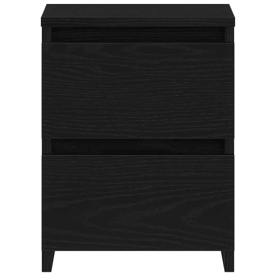 Bedside Cabinet 2 pcs Black Oak 30 x 30 x 40 cm Engineered Wood