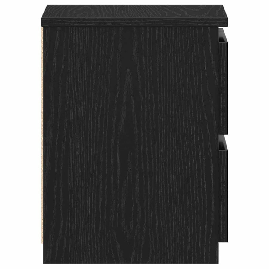 Bedside Cabinet 2 pcs Black Oak 30 x 30 x 40 cm Engineered Wood