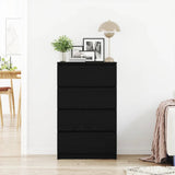 Sideboard Black Oak 60x35x98.5 cm Engineered Wood - Side View