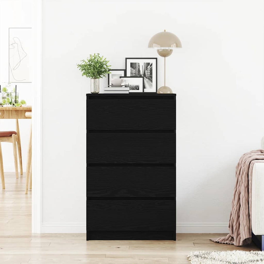 Sideboard Black Oak 60x35x98.5 cm Engineered Wood