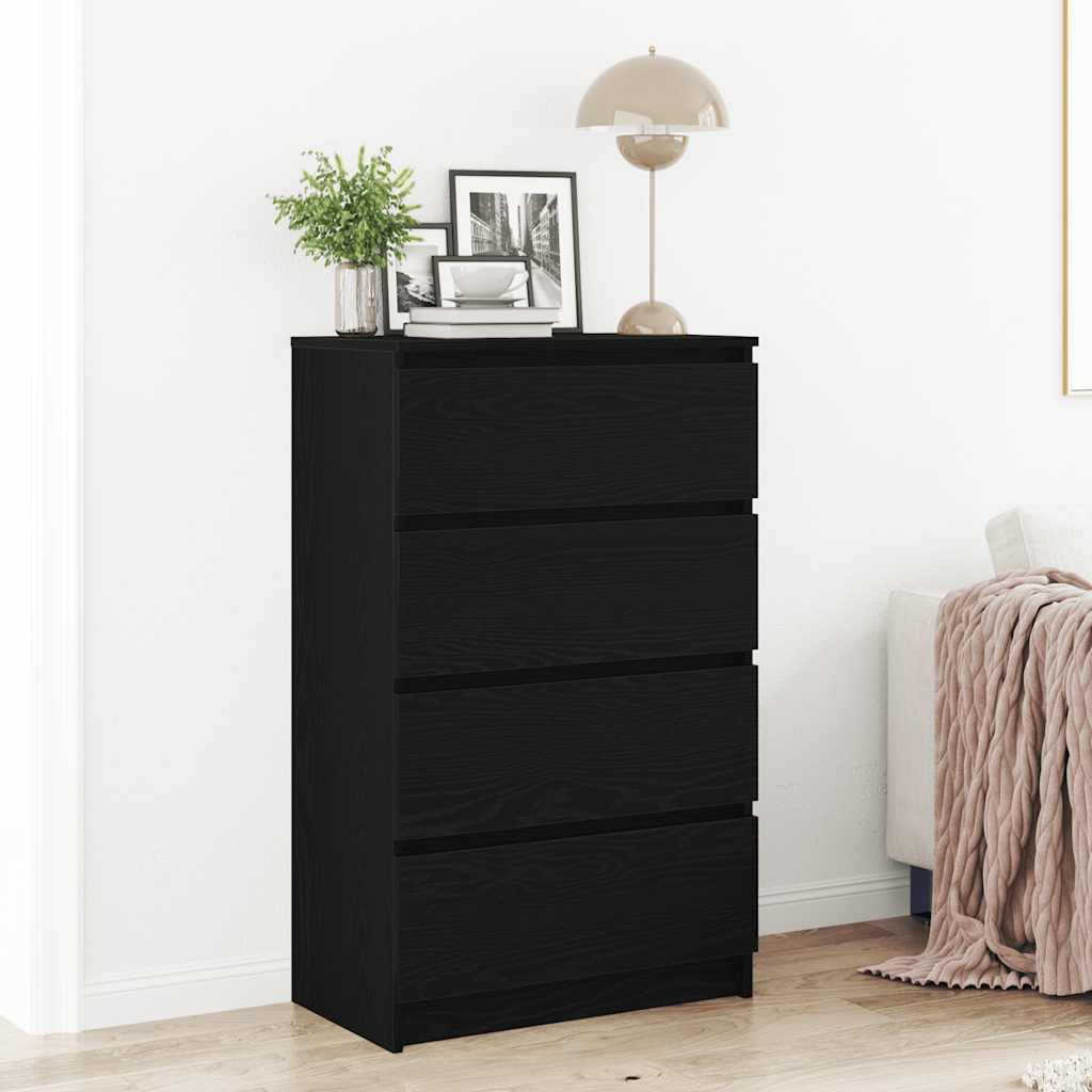 Sideboard Black Oak 60x35x98.5 cm Engineered Wood