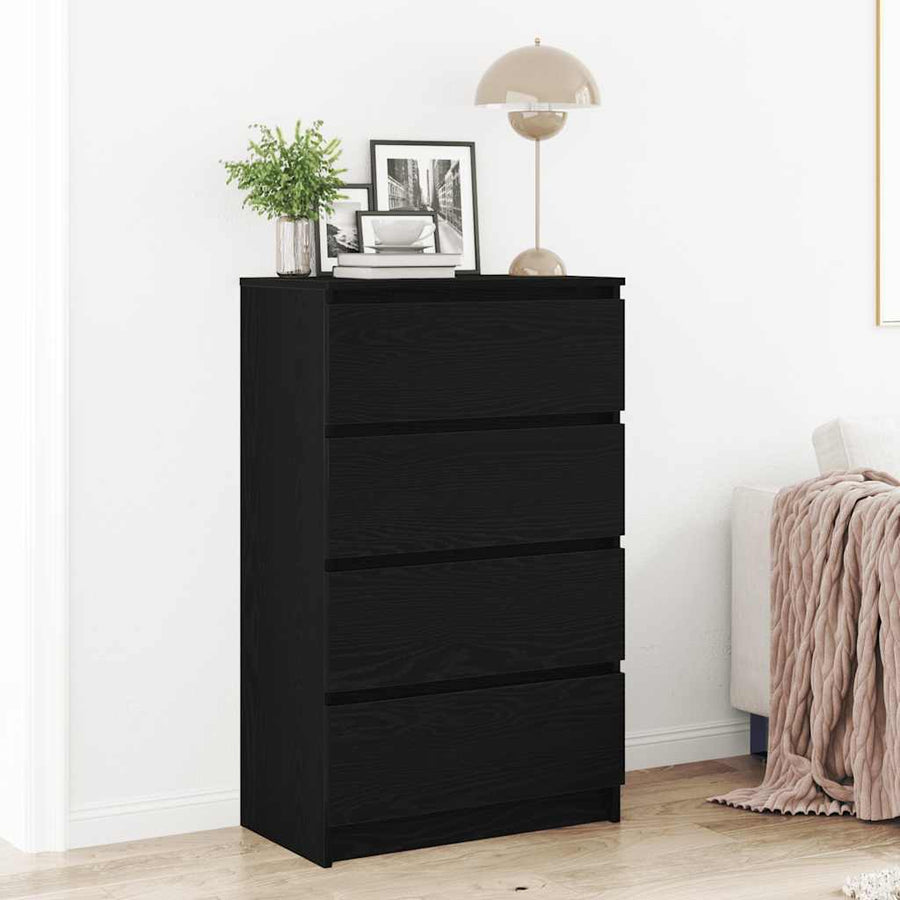 Sideboard Black Oak 60x35x98.5 cm Engineered Wood