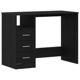 Desk with Drawers Black Oak 102x50x76 cm Engineered Wood