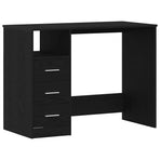 Desk with Drawers Black Oak 102x50x76 cm Engineered Wood